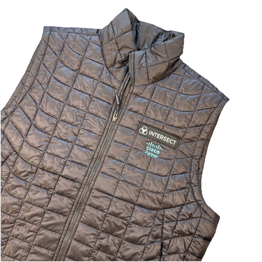 The North Face Light Vest Thermo ball Puffer Full Zip Men's L Black W/ Logos
